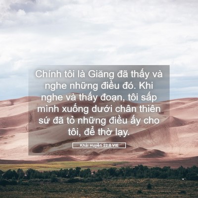Picture 05 - Khải Huyền 22:8 VIE - Chính tôi là Giăng đã thấy và nghe - Bible Verse Picture