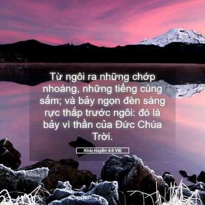 Picture 05 - Khải Huyền 4:5 VIE - Từ ngôi ra những chớp nhoáng, những - Bible Verse Picture