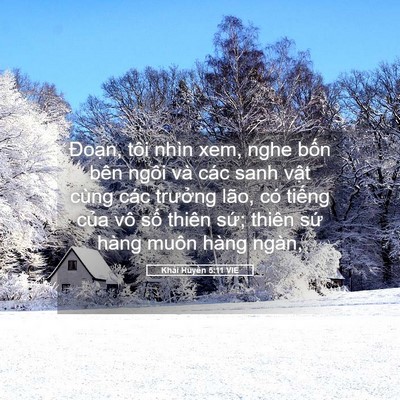Picture 05 - Khải Huyền 5:11 VIE - Đoạn, tôi nhìn xem, nghe bốn bên ngôi - Bible Verse Picture