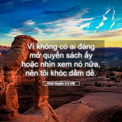 Picture 05 - Khải Huyền 5:4 VIE - Vì không có ai đáng mở quyển sách ấy - Bible Verse Picture