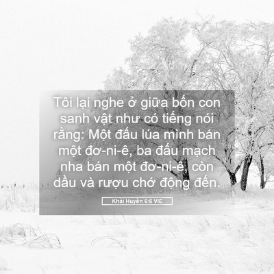 Picture 05 - Khải Huyền 6:6 VIE - Tôi lại nghe ở giữa bốn con sanh vật - Bible Verse Picture