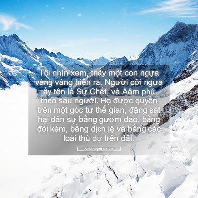 Picture 05 - Khải Huyền 6:8 VIE - Tôi nhìn xem, thấy một con ngựa vàng - Bible Verse Picture
