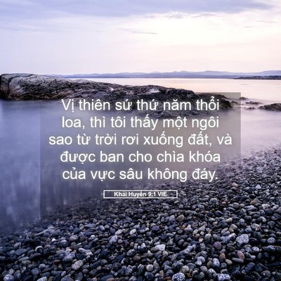 Picture 05 - Khải Huyền 9:1 VIE - Vị thiên sứ thứ năm thổi loa, thì tôi - Bible Verse Picture