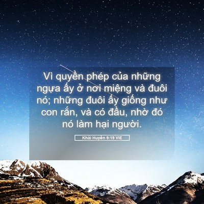 Picture 05 - Khải Huyền 9:19 VIE - Vì quyền phép của những ngựa ấy ở - Bible Verse Picture