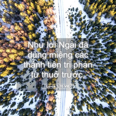 Picture 05 - Lu-ca 1:70 VIE - Như lời Ngài đã dùng miệng các thánh - Bible Verse Picture