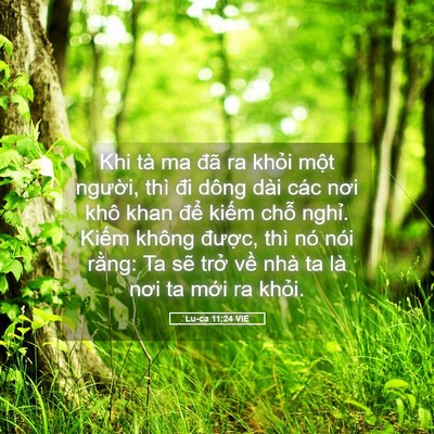 Picture 05 - Lu-ca 11:24 VIE - Khi tà ma đã ra khỏi một người, thì - Bible Verse Picture