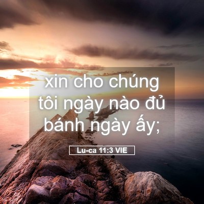 Picture 05 - Lu-ca 11:3 VIE - xin cho chúng tôi ngày nào đủ bánh ngày - Bible Verse Picture