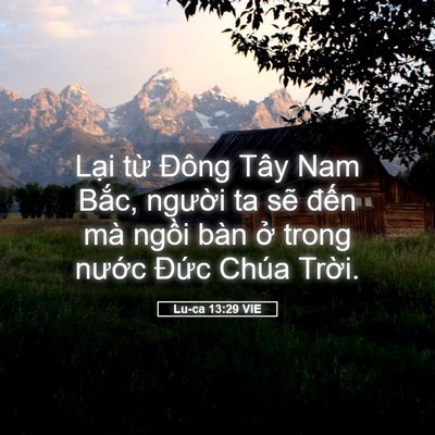 Picture 05 - Lu-ca 13:29 VIE - Lại từ Đông Tây Nam Bắc, người ta - Bible Verse Picture
