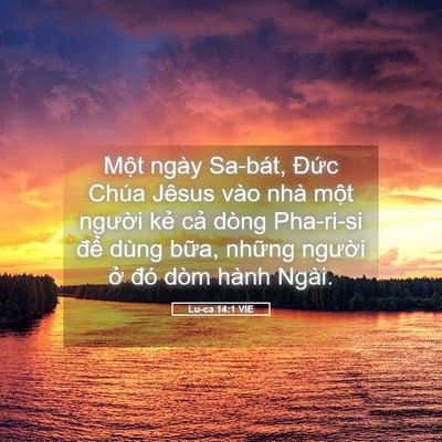Picture 05 - Lu-ca 14:1 VIE - Một ngày Sa-bát, Đức Chúa Jêsus vào - Bible Verse Picture