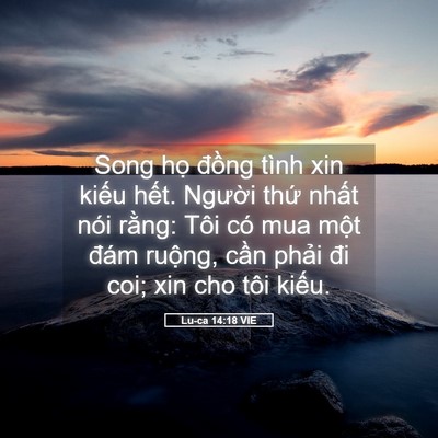 Picture 05 - Lu-ca 14:18 VIE - Song họ đồng tình xin kiếu hết. - Bible Verse Picture