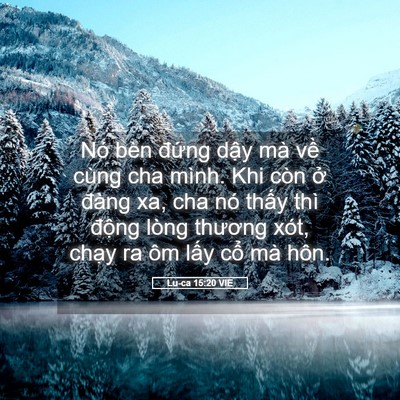 Picture 05 - Lu-ca 15:20 VIE - Nó bèn đứng dậy mà về cùng cha mình. - Bible Verse Picture