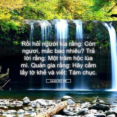 Picture 05 - Lu-ca 16:7 VIE - Rồi hỏi người kia rằng: Còn ngươi, - Bible Verse Picture