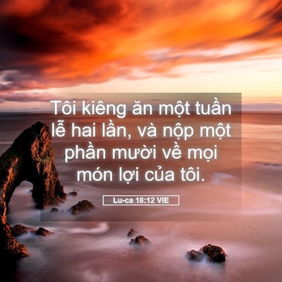 Picture 05 - Lu-ca 18:12 VIE - Tôi kiêng ăn một tuần lễ hai lần, và - Bible Verse Picture