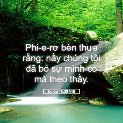 Picture 05 - Lu-ca 18:28 VIE - Phi-e-rơ bèn thưa rằng: nầy chúng tôi - Bible Verse Picture