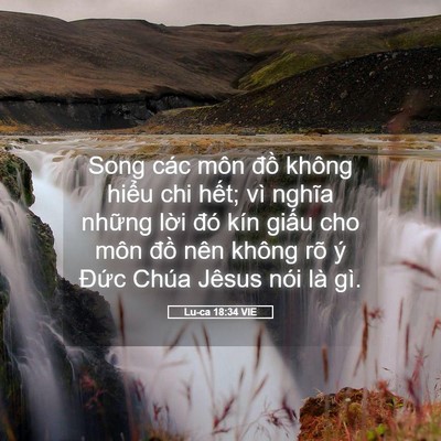 Picture 05 - Lu-ca 18:34 VIE - Song các môn đồ không hiểu chi hết; vì - Bible Verse Picture