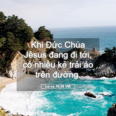 Picture 05 - Lu-ca 19:36 VIE - Khi Đức Chúa Jêsus đang đi tới, có - Bible Verse Picture