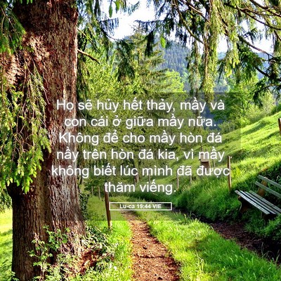 Picture 05 - Lu-ca 19:44 VIE - Họ sẽ hủy hết thảy, mầy và con cái - Bible Verse Picture