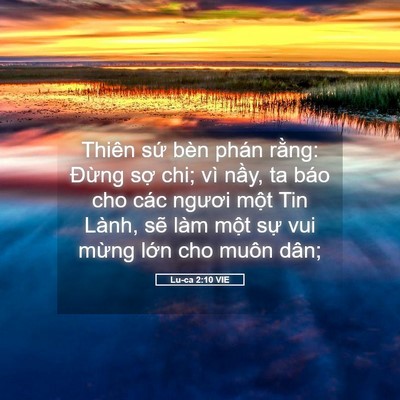 Picture 05 - Lu-ca 2:10 VIE - Thiên sứ bèn phán rằng: Đừng sợ chi; - Bible Verse Picture