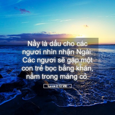 Picture 05 - Lu-ca 2:12 VIE - Nầy là dấu cho các ngươi nhìn nhận - Bible Verse Picture
