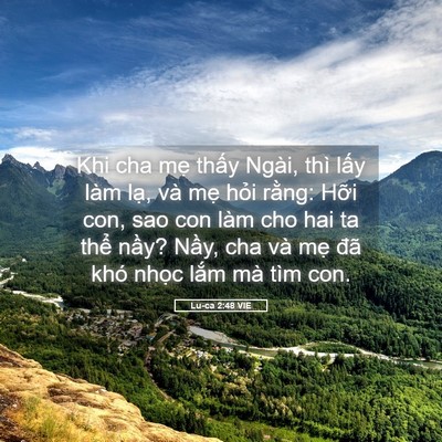 Picture 05 - Lu-ca 2:48 VIE - Khi cha mẹ thấy Ngài, thì lấy làm lạ, - Bible Verse Picture