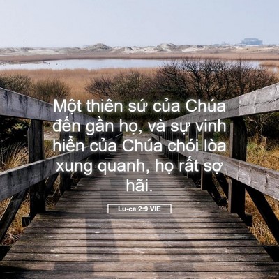 Picture 05 - Lu-ca 2:9 VIE - Một thiên sứ của Chúa đến gần họ, - Bible Verse Picture