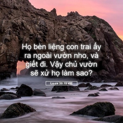 Picture 05 - Lu-ca 20:15 VIE - Họ bèn liệng con trai ấy ra ngoài vườn - Bible Verse Picture