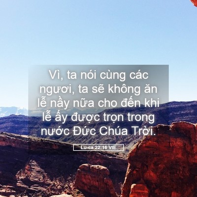 Picture 05 - Lu-ca 22:16 VIE - Vì, ta nói cùng các ngươi, ta sẽ không - Bible Verse Picture