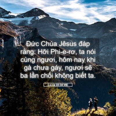Picture 05 - Lu-ca 22:34 VIE - Đức Chúa Jêsus đáp rằng: Hỡi - Bible Verse Picture