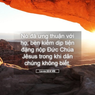 Picture 05 - Lu-ca 22:6 VIE - Nó đã ưng thuận với họ, bèn kiếm - Bible Verse Picture