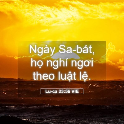 Picture 05 - Lu-ca 23:56 VIE - Ngày Sa-bát, họ nghỉ ngơi theo luật - Bible Verse Picture