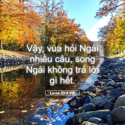Picture 05 - Lu-ca 23:9 VIE - Vậy, vua hỏi Ngài nhiều câu, song Ngài - Bible Verse Picture
