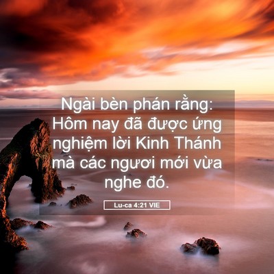 Picture 05 - Lu-ca 4:21 VIE - Ngài bèn phán rằng: Hôm nay đã được - Bible Verse Picture