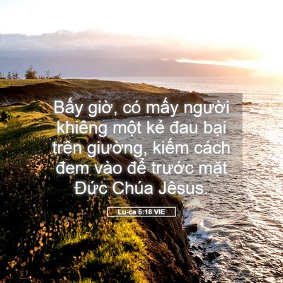 Picture 05 - Lu-ca 5:18 VIE - Bấy giờ, có mấy người khiêng một - Bible Verse Picture