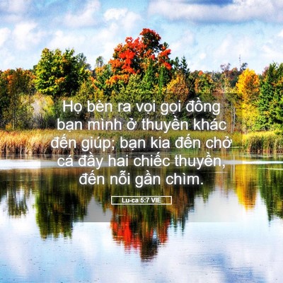 Picture 05 - Lu-ca 5:7 VIE - Họ bèn ra vọi gọi đồng bạn mình ở - Bible Verse Picture