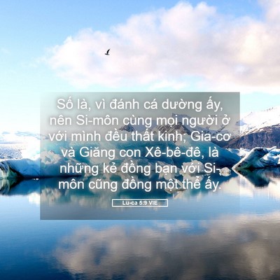 Picture 05 - Lu-ca 5:9 VIE - Số là, vì đánh cá dường ấy, nên - Bible Verse Picture