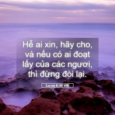 Picture 05 - Lu-ca 6:30 VIE - Hễ ai xin, hãy cho, và nếu có ai đoạt - Bible Verse Picture