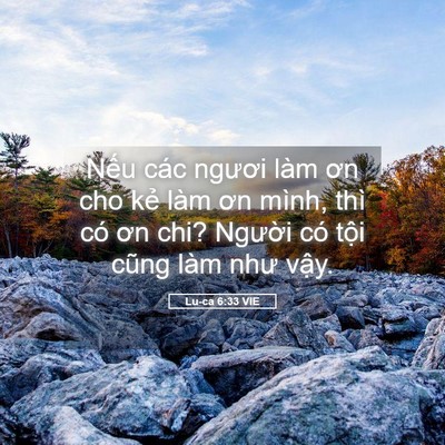 Picture 05 - Lu-ca 6:33 VIE - Nếu các ngươi làm ơn cho kẻ làm ơn - Bible Verse Picture