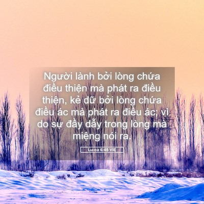 Picture 05 - Lu-ca 6:45 VIE - Người lành bởi lòng chứa điều thiện - Bible Verse Picture