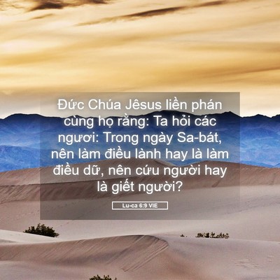 Picture 05 - Lu-ca 6:9 VIE - Đức Chúa Jêsus liền phán cùng họ - Bible Verse Picture