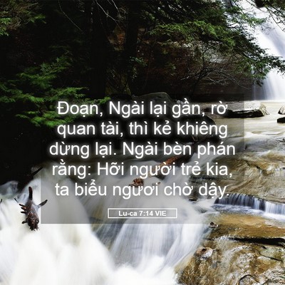 Picture 05 - Lu-ca 7:14 VIE - Đoạn, Ngài lại gần, rờ quan tài, thì - Bible Verse Picture