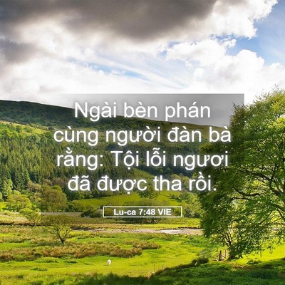 Picture 05 - Lu-ca 7:48 VIE - Ngài bèn phán cùng người đàn bà rằng: - Bible Verse Picture