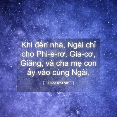 Picture 05 - Lu-ca 8:51 VIE - Khi đến nhà, Ngài chỉ cho Phi-e-rơ, - Bible Verse Picture