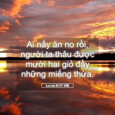 Picture 05 - Lu-ca 9:17 VIE - Ai nấy ăn no rồi, người ta thâu được - Bible Verse Picture