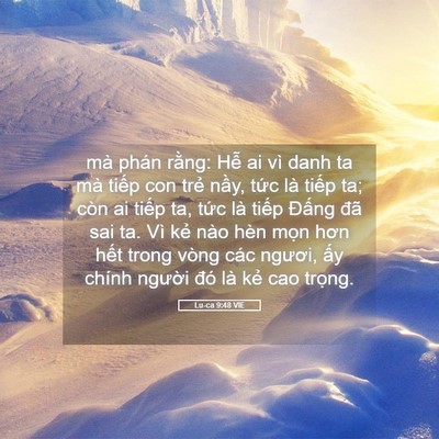 Picture 05 - Lu-ca 9:48 VIE - mà phán rằng: Hễ ai vì danh ta mà tiếp - Bible Verse Picture