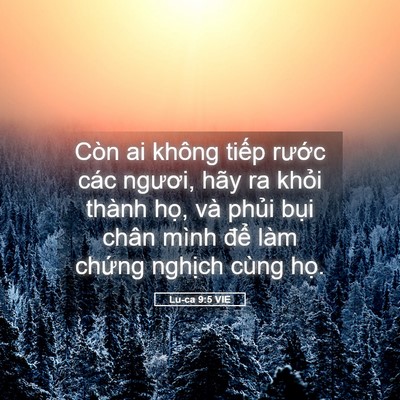 Picture 05 - Lu-ca 9:5 VIE - Còn ai không tiếp rước các ngươi, hãy - Bible Verse Picture