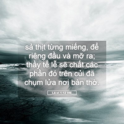 Picture 05 - Lê-vi 1:12 VIE - sả thịt từng miếng, để riêng đầu - Bible Verse Picture