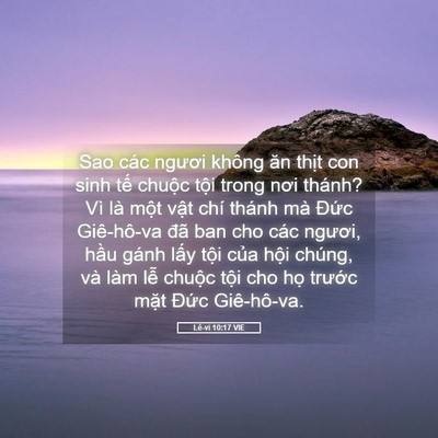 Picture 05 - Lê-vi 10:17 VIE - Sao các ngươi không ăn thịt con sinh tế - Bible Verse Picture