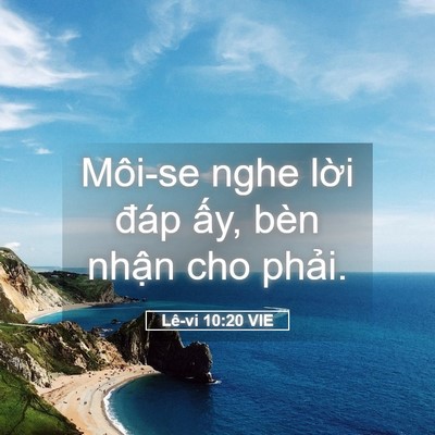 Picture 05 - Lê-vi 10:20 VIE - Môi-se nghe lời đáp ấy, bèn nhận cho - Bible Verse Picture