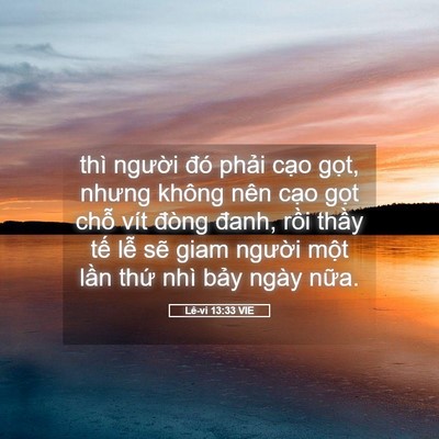 Picture 05 - Lê-vi 13:33 VIE - thì người đó phải cạo gọt, nhưng - Bible Verse Picture