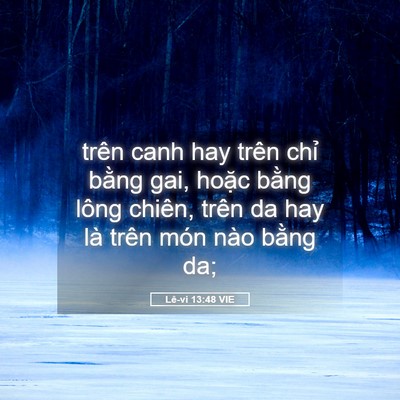 Picture 05 - Lê-vi 13:48 VIE - trên canh hay trên chỉ bằng gai, hoặc - Bible Verse Picture